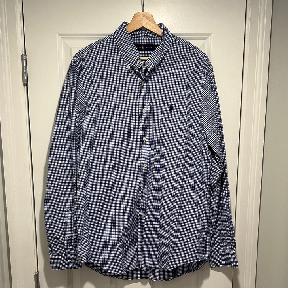 Ralph Lauren Blue and White Checkered Shirt